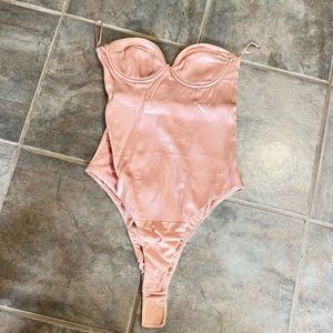Zara body suit- rose gold size XS